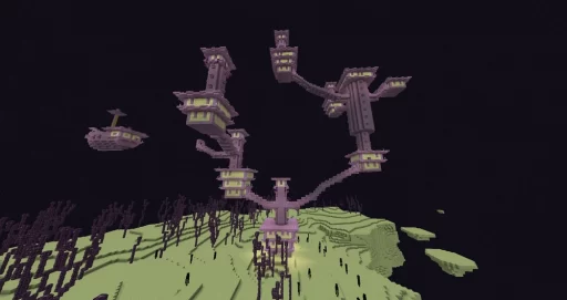 Scariest Minecraft Biomes Screenshot: An End City