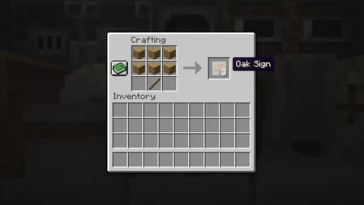 How to Edit Signs in Minecraft: Crafting Signs Screenshot