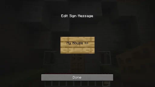 Editing Sign Minecraft Screenshot