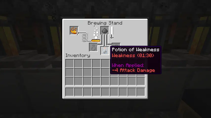 How to Cure Zombie Villagers in Minecraft: Brewing a Potion of Weakness Screenshot