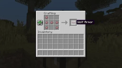 How to Craft Wolf Armor: Minecraft Wolf Armor Crafting Recipe Screenshot